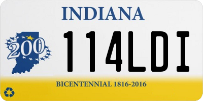 IN license plate 114LDI