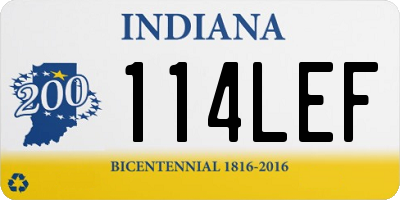 IN license plate 114LEF