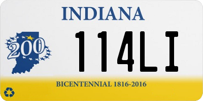 IN license plate 114LI
