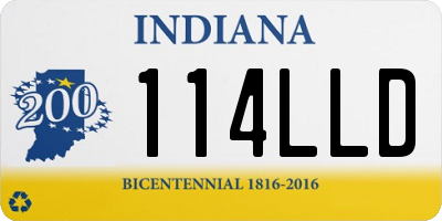 IN license plate 114LLD