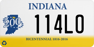 IN license plate 114LO