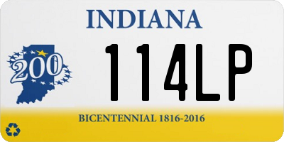 IN license plate 114LP