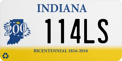 IN license plate 114LS