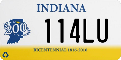 IN license plate 114LU