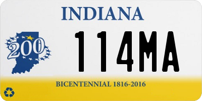 IN license plate 114MA