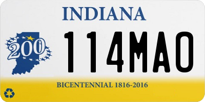 IN license plate 114MAO