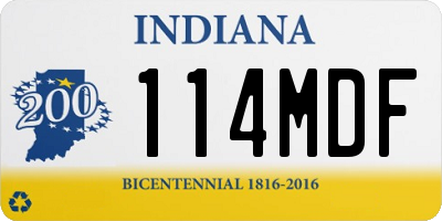 IN license plate 114MDF