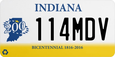 IN license plate 114MDV