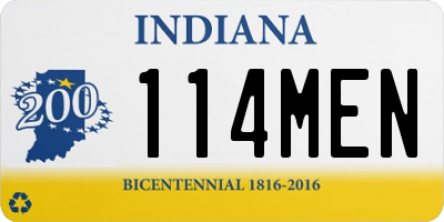IN license plate 114MEN