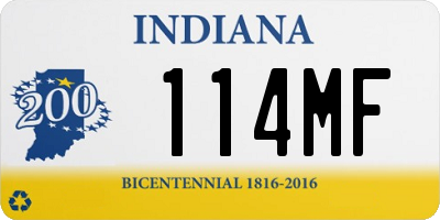 IN license plate 114MF
