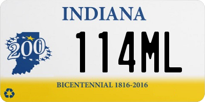 IN license plate 114ML