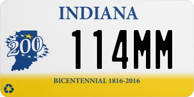 IN license plate 114MM