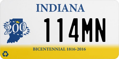 IN license plate 114MN