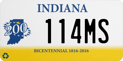 IN license plate 114MS