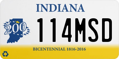 IN license plate 114MSD