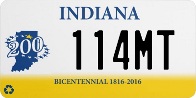 IN license plate 114MT