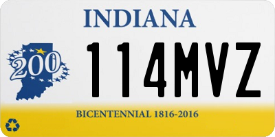 IN license plate 114MVZ