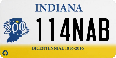IN license plate 114NAB