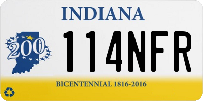 IN license plate 114NFR