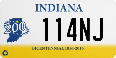 IN license plate 114NJ