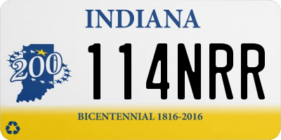 IN license plate 114NRR