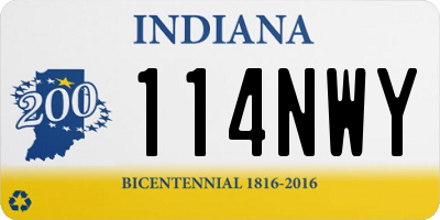 IN license plate 114NWY