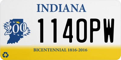 IN license plate 114OPW