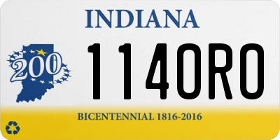 IN license plate 114ORO