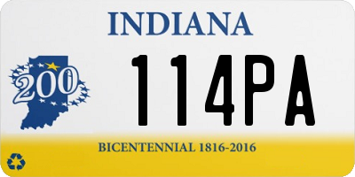 IN license plate 114PA
