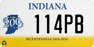 IN license plate 114PB