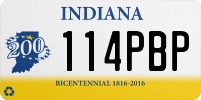 IN license plate 114PBP