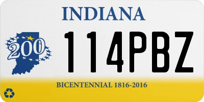 IN license plate 114PBZ