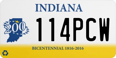 IN license plate 114PCW