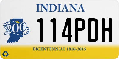 IN license plate 114PDH