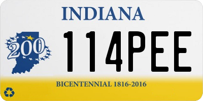 IN license plate 114PEE