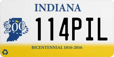 IN license plate 114PIL