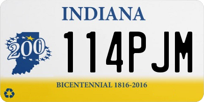 IN license plate 114PJM