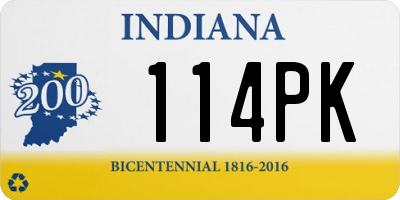 IN license plate 114PK