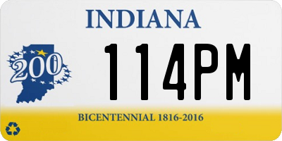 IN license plate 114PM