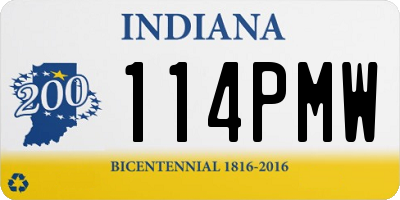IN license plate 114PMW
