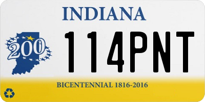 IN license plate 114PNT
