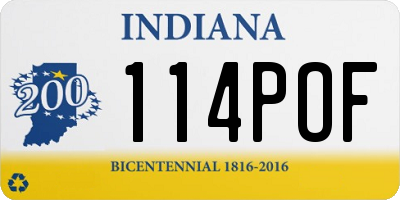 IN license plate 114POF