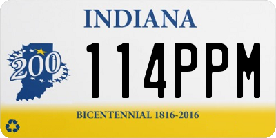 IN license plate 114PPM