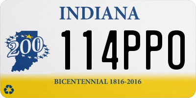 IN license plate 114PPO