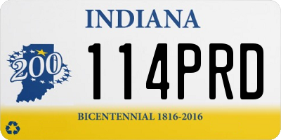 IN license plate 114PRD