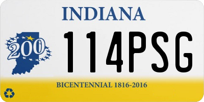 IN license plate 114PSG