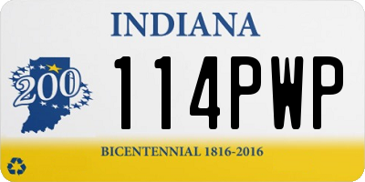 IN license plate 114PWP