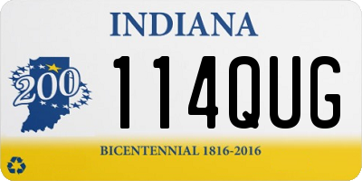 IN license plate 114QUG