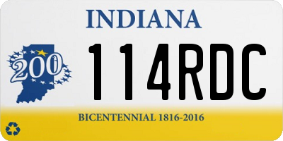 IN license plate 114RDC