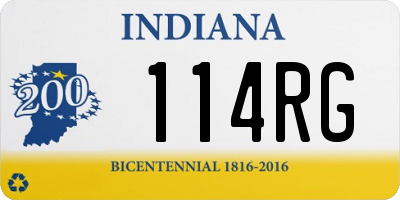 IN license plate 114RG